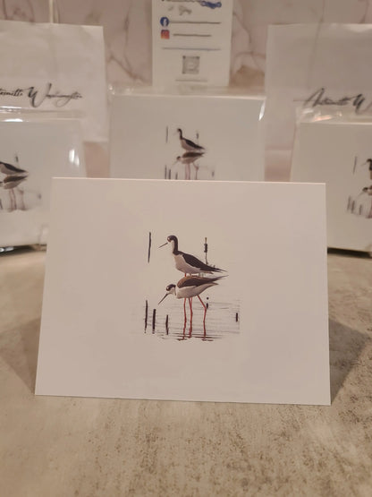 Note Cards with Black-Necked Stilt Bird (10pk) Antoinette Washington Photography
