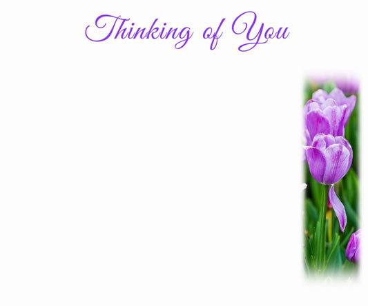 Thinking of You Card with Purple Tulips (10pk) Antoinette Washington Photography